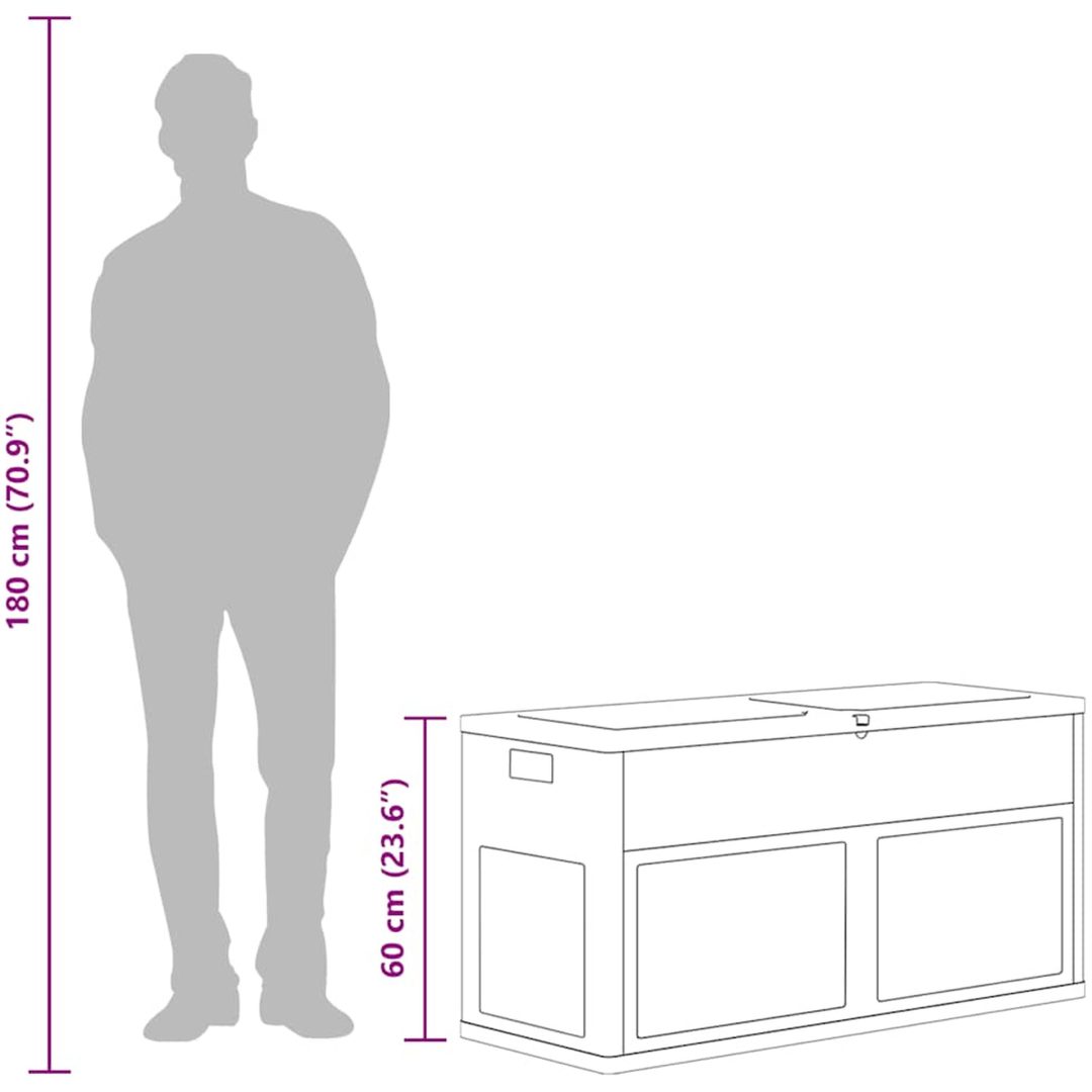 Dynbox 320 liter svart vidaXL – bild 9