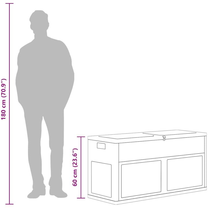 Dynbox 320 liter svart vidaXL – bild 9