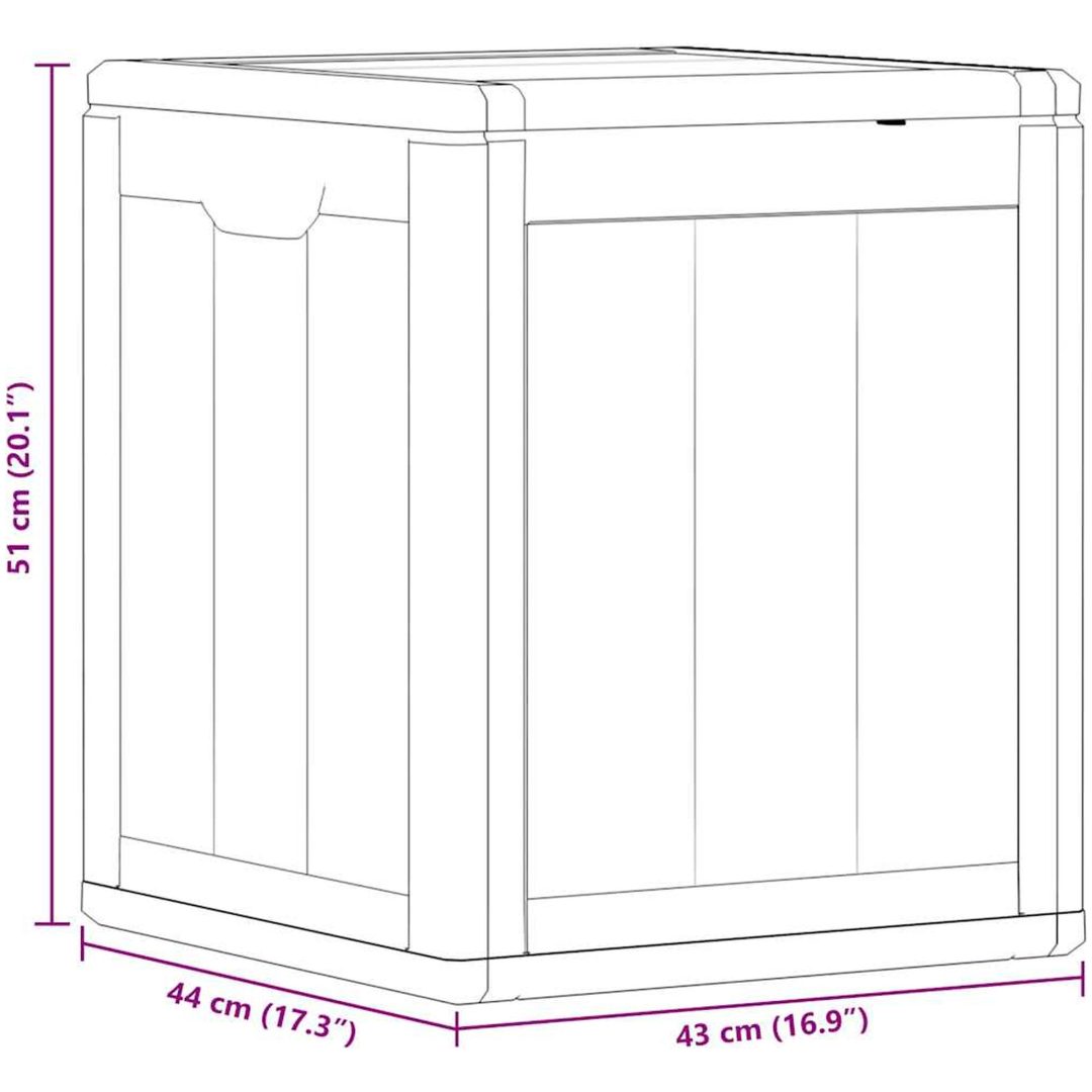 Dynbox 90 liter grå PP-träliknande vidaXL – bild 9