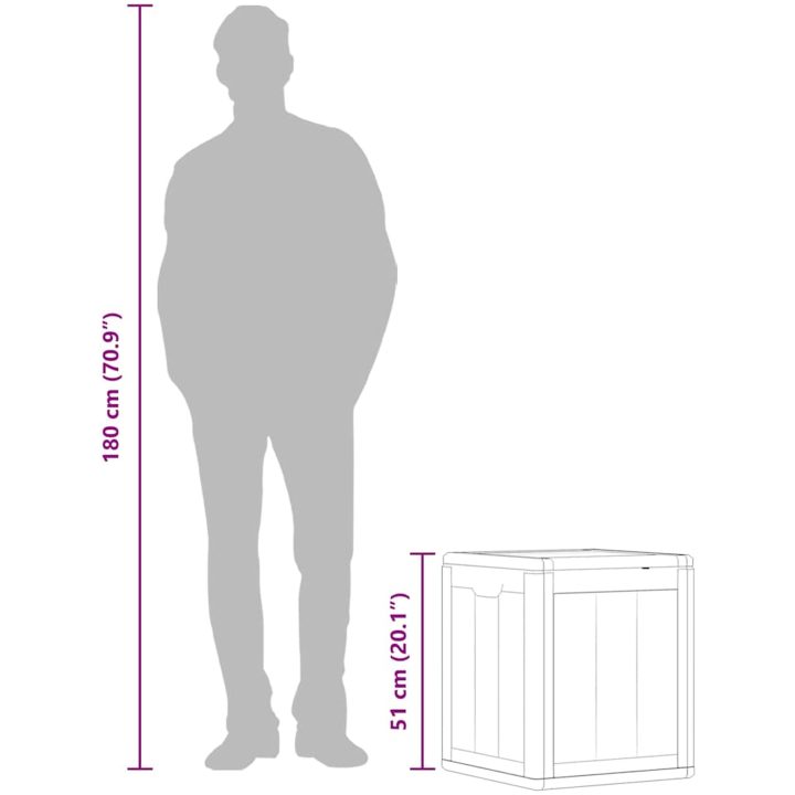Dynbox 90 liter grå PP-träliknande vidaXL – bild 10
