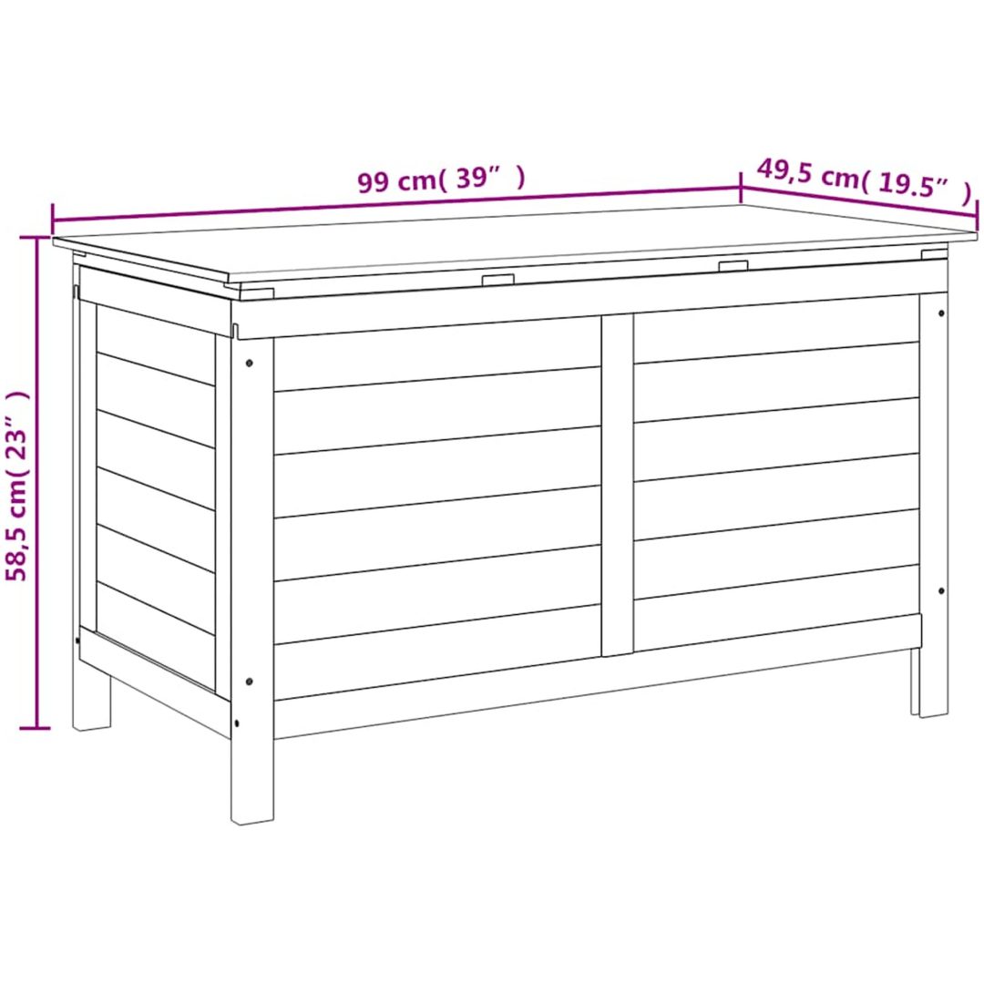 Dynbox 99x49,5x58,5 cm massivt granträ vidaXL 100 x 50 x 58 cm – bild 8