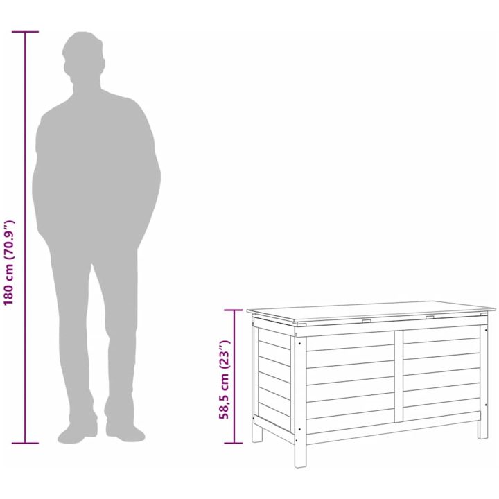 Dynbox 99x49,5x58,5 cm massivt granträ vidaXL 100 x 50 x 58 cm – bild 9