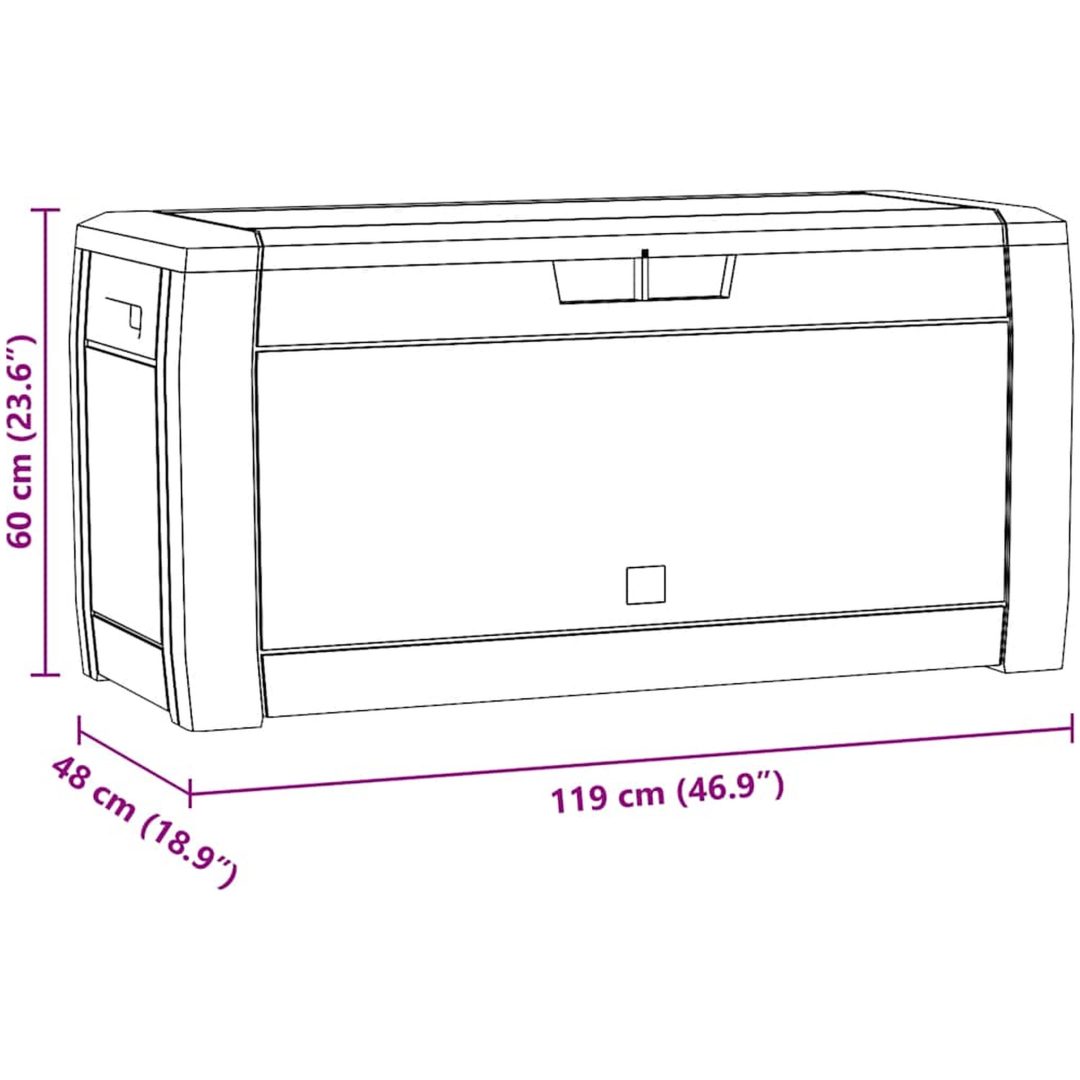 Dynbox antracit 119x48x60 cm polypropen vidaXL – bild 8