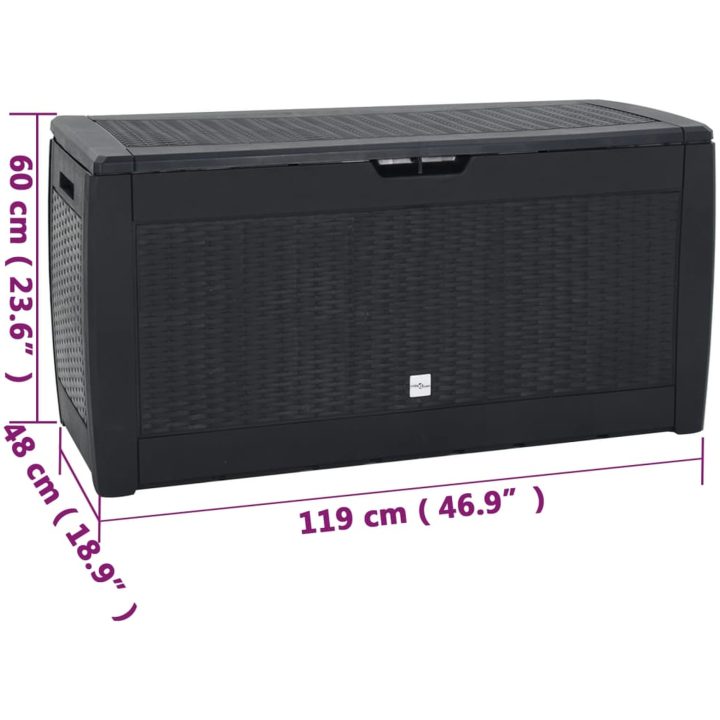 Dynbox antracit 119x48x60 cm polypropen vidaXL – bild 9