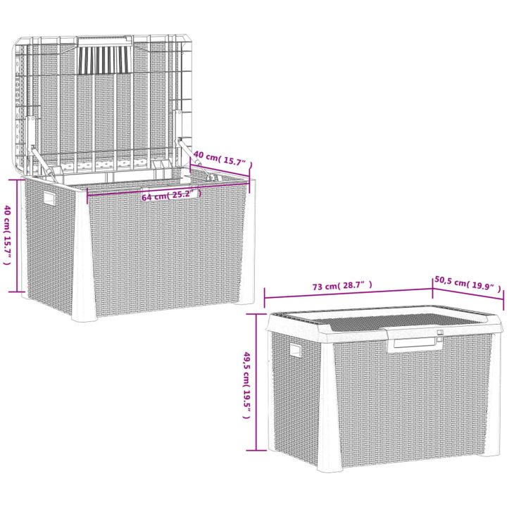 Dynbox antracit 125 L PP vidaXL – bild 10