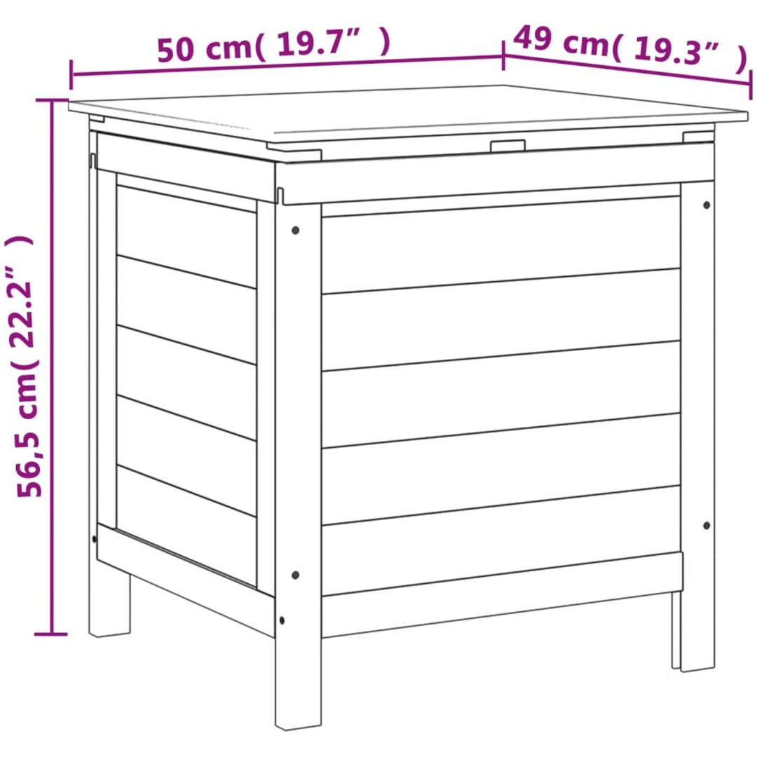 Dynbox antracit massivt granträ vidaXL 50 x 49 x 56.5 cm – bild 8