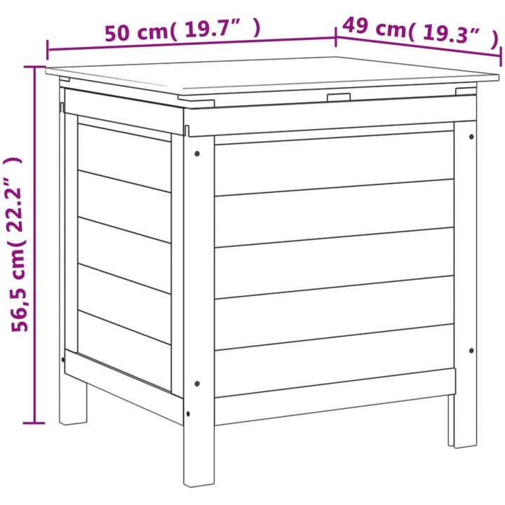 Dynbox antracit massivt granträ vidaXL 50 x 49 x 56.5 cm – bild 8