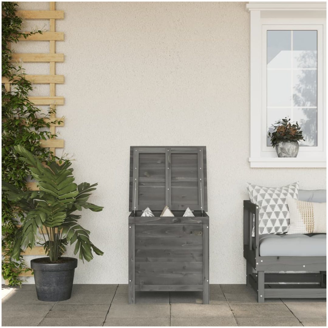 Dynbox antracit massivt granträ vidaXL 50 x 49 x 56.5 cm