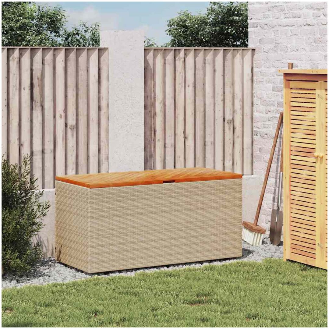 Dynbox beige konstrotting akaciaträ vidaXL 110 x 50 x 54 cm – bild 3