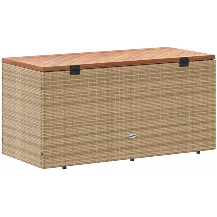 Dynbox beige konstrotting akaciaträ vidaXL 110 x 50 x 54 cm – bild 6