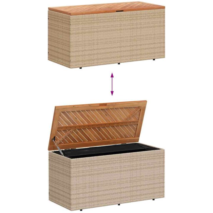Dynbox beige konstrotting akaciaträ vidaXL 110 x 50 x 54 cm – bild 7