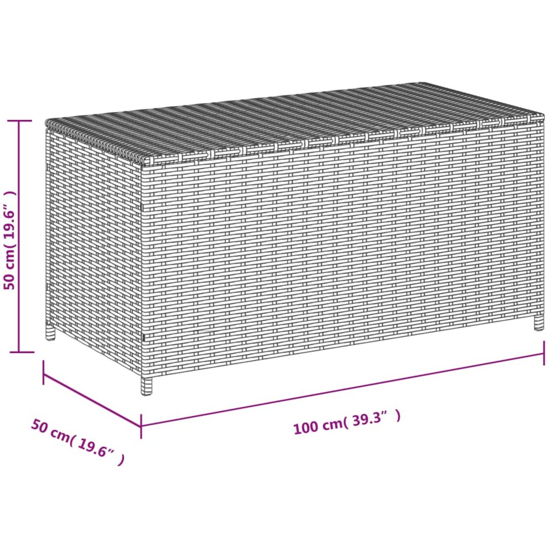 Dynbox blandad beige 190L konstrotting vidaXL 100 x 50 x 50 cm – bild 11