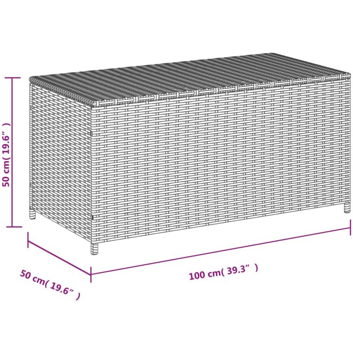 Dynbox blandad beige 190L konstrotting vidaXL 100 x 50 x 50 cm – bild 11