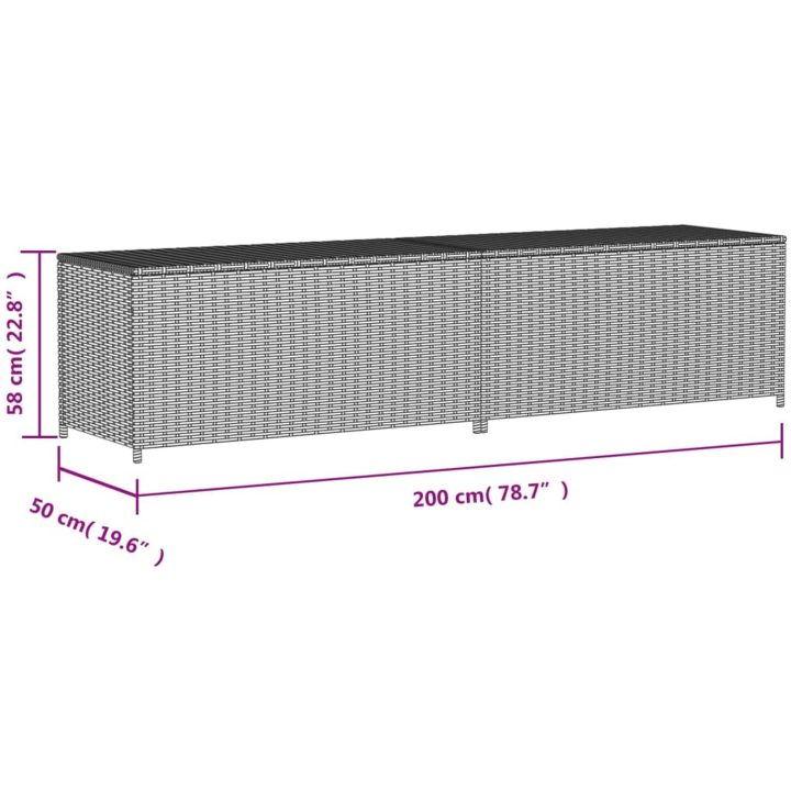 Dynbox blandad beige 469L konstrotting vidaXL 200 x 50 x 58 cm – bild 11