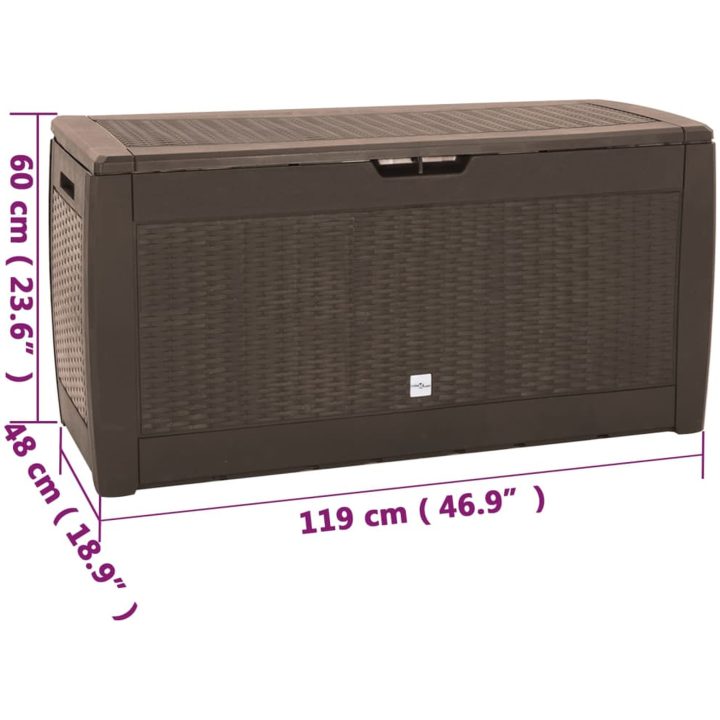 Dynbox brun 119x48x60 cm polypropen vidaXL – bild 9
