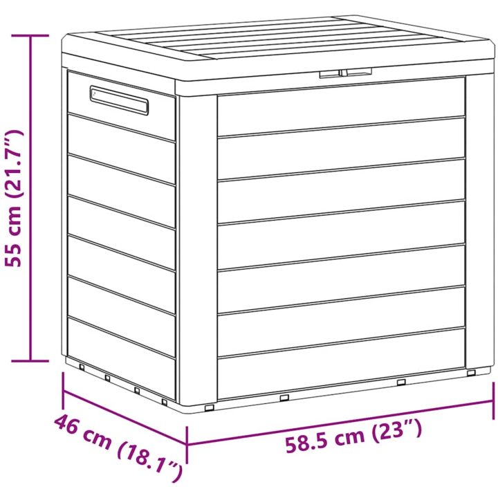 Dynbox brun 58,5x46x55 cm polypropen vidaXL – bild 10