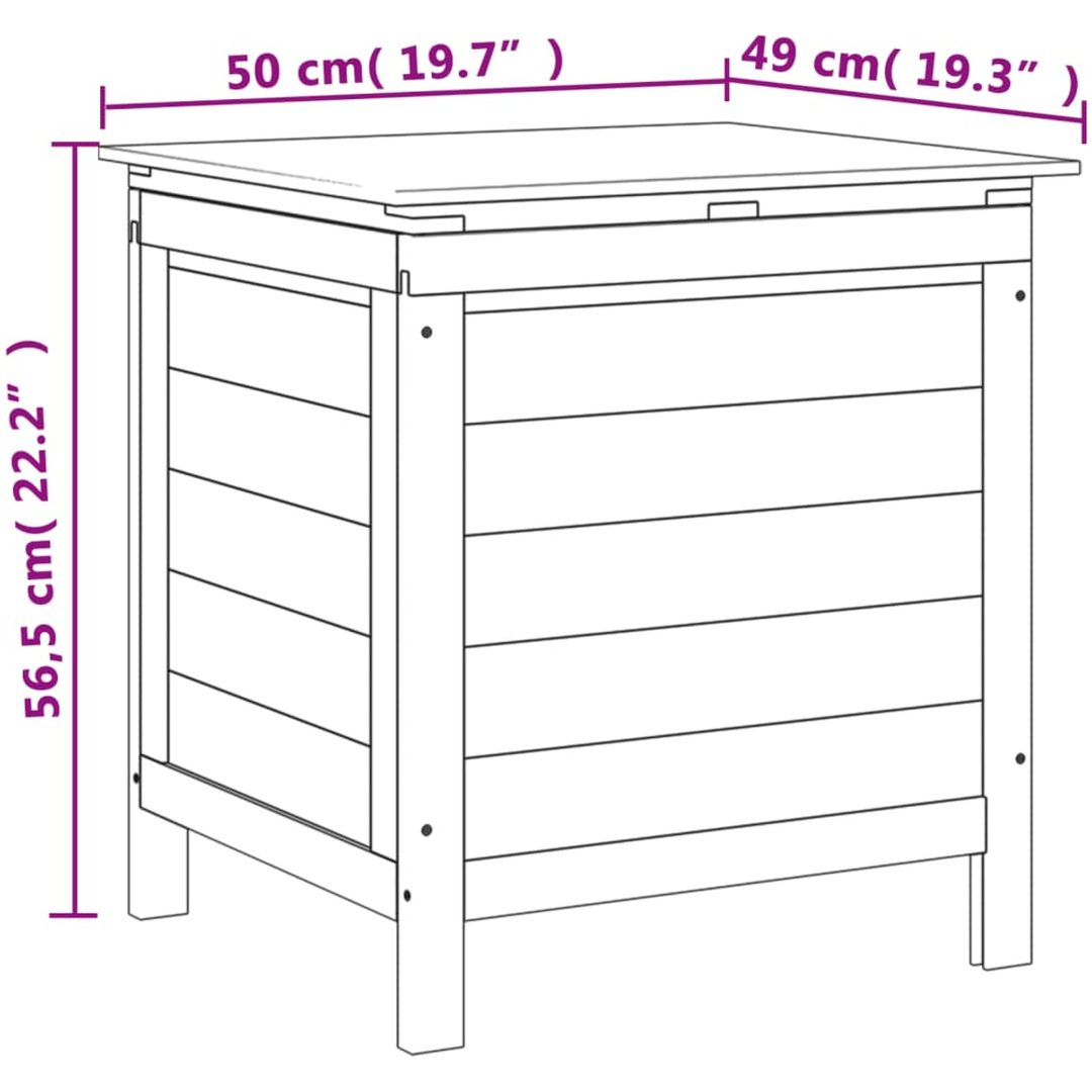 Dynbox brun massivt granträ vidaXL 50 x 49 x 56.5 cm – bild 8