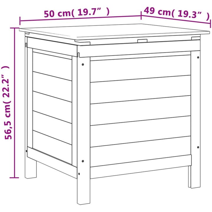 Dynbox brun massivt granträ vidaXL 50 x 49 x 56.5 cm – bild 8