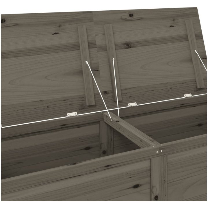 Dynbox för trädgården antracit 50x50x56 cm massivt granträ vidaXL 150 x 50 x 56 cm – bild 6