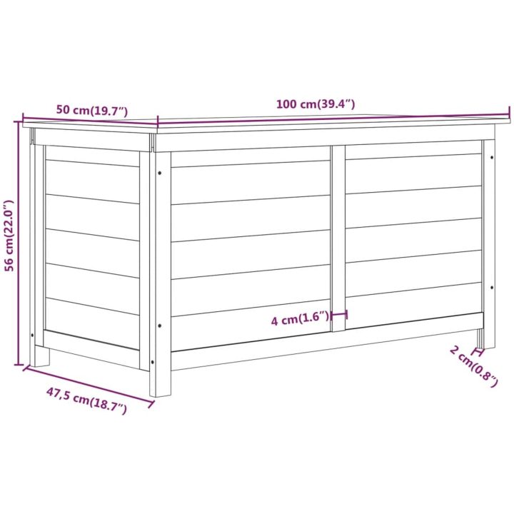 Dynbox för trädgården massivt granträ vidaXL 100 x 50 x 56 cm – bild 7