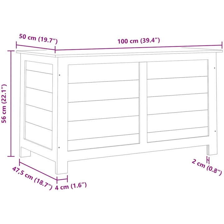 Dynbox för trädgården massivt granträ vidaXL 100 x 50 x 56 cm – bild 8