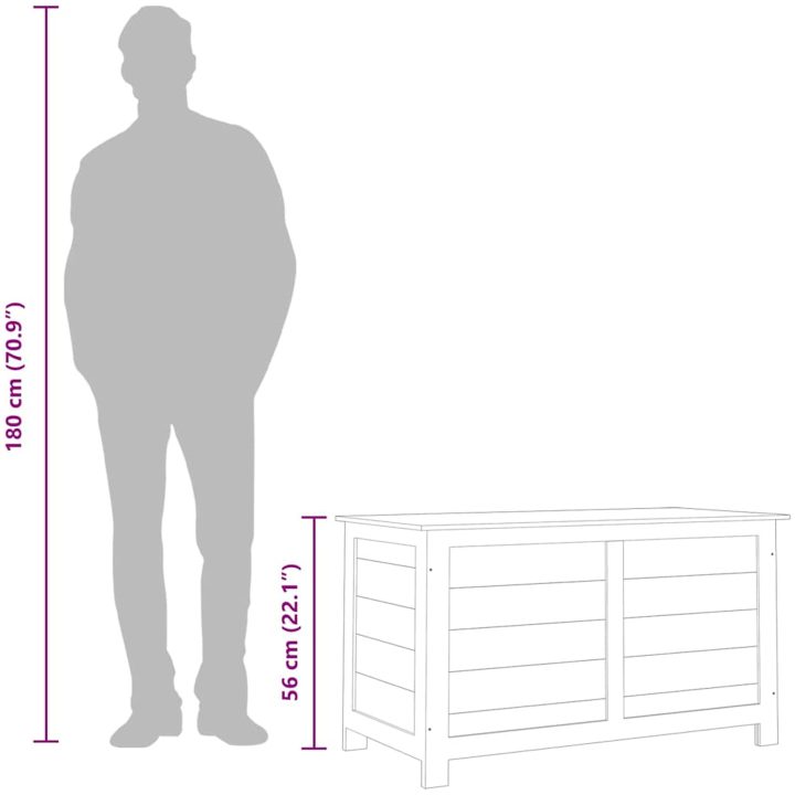 Dynbox för trädgården massivt granträ vidaXL 100 x 50 x 56 cm – bild 9