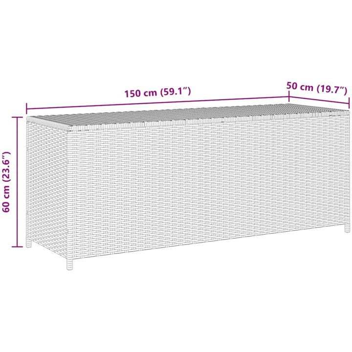 Dynbox grå 150x50x60 cm konstrotting vidaXL – bild 9