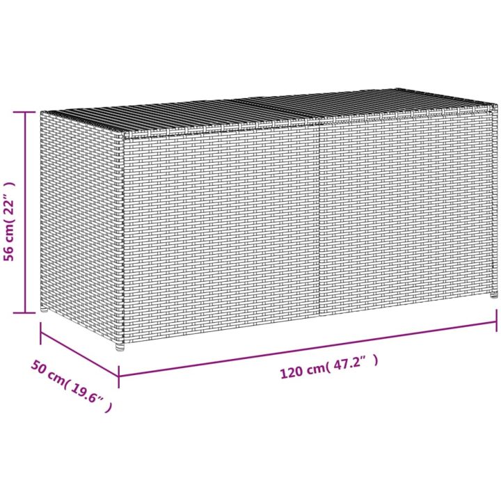 Dynbox grå 283L konstrotting vidaXL 120 x 50 x 56 cm – bild 11