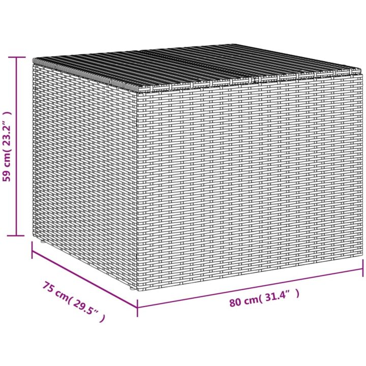 Dynbox grå 291L konstrotting vidaXL 80 x 75 x 59 cm – bild 11