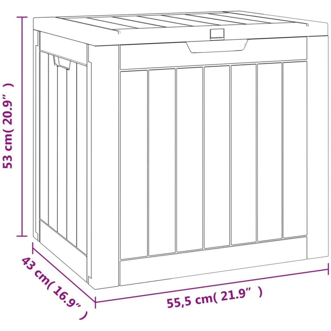 Dynbox grå 55,5x43x53 cm polypropen vidaXL – bild 9