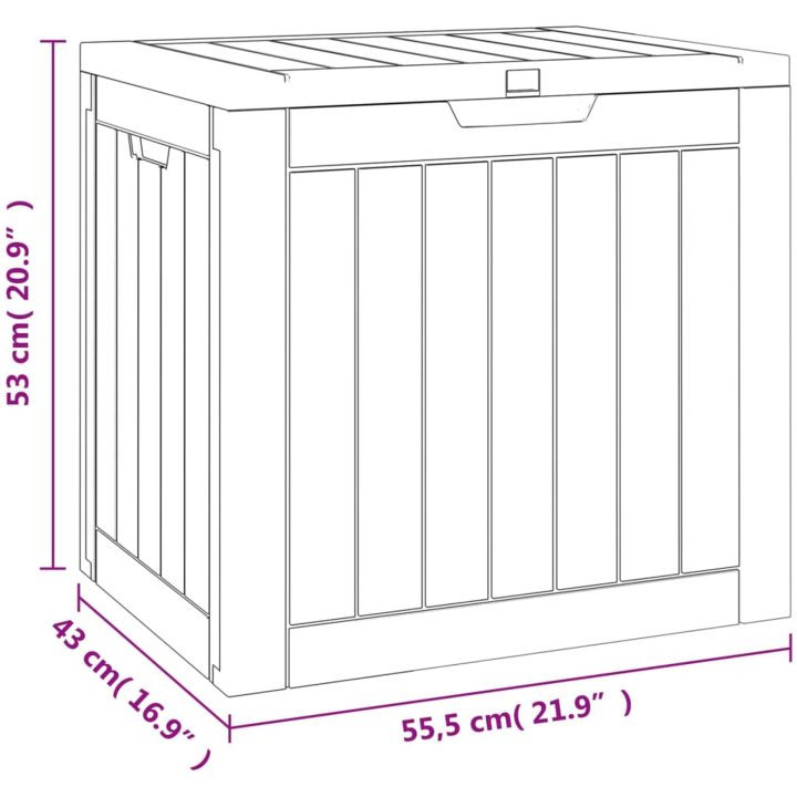 Dynbox grå 55,5x43x53 cm polypropen vidaXL – bild 9
