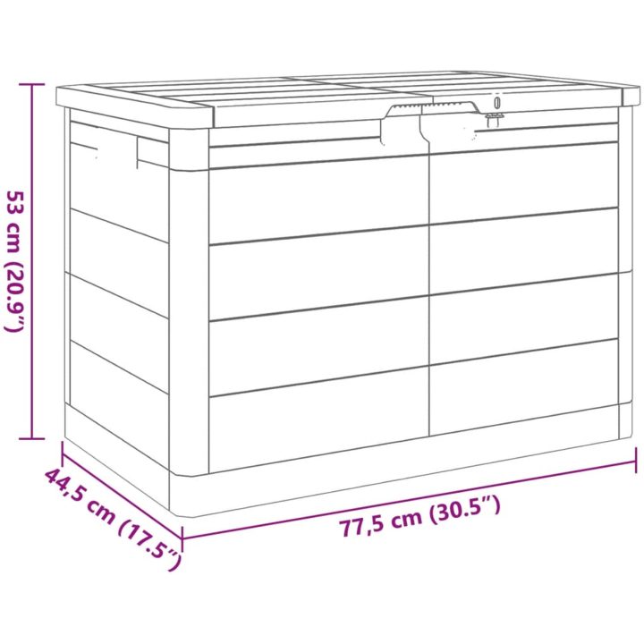 Dynbox grå 77,5x44,5x53 cm polypropen vidaXL – bild 11