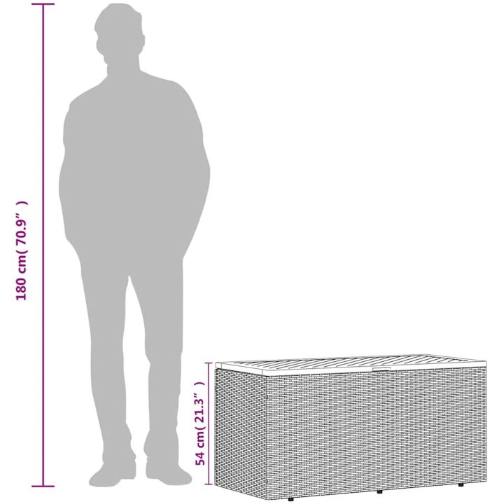 Dynbox grå konstrotting akaciaträ vidaXL 110 x 50 x 54 cm – bild 11