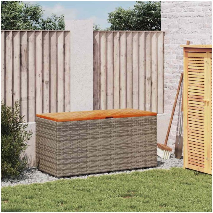 Dynbox grå konstrotting akaciaträ vidaXL 110 x 50 x 54 cm – bild 3