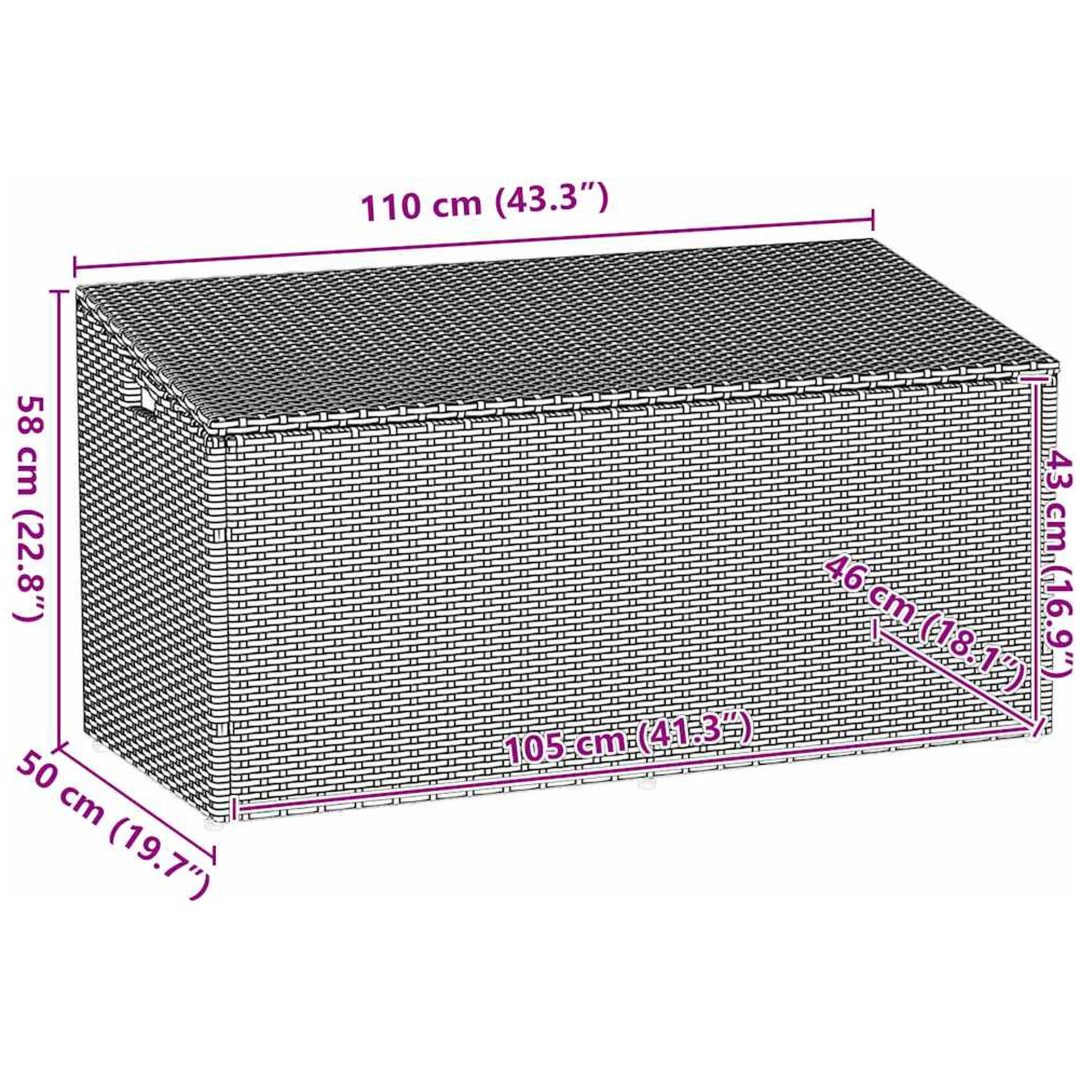 Dynbox grå konstrotting vidaXL 110 x 50 x 58 cm – bild 11