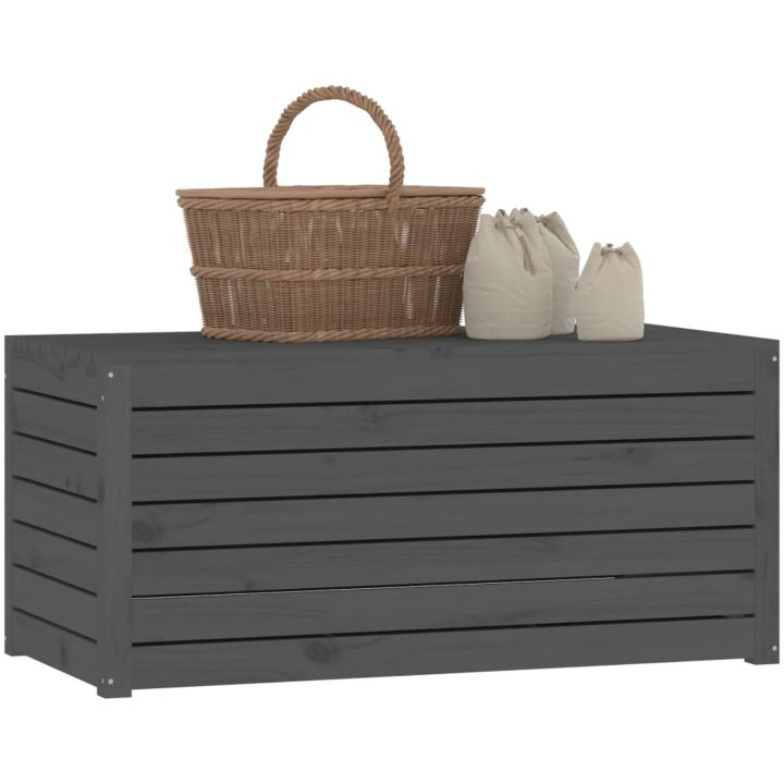 Dynbox grå massiv furu vidaXL 101 x 50.5 x 46.5 cm – bild 4