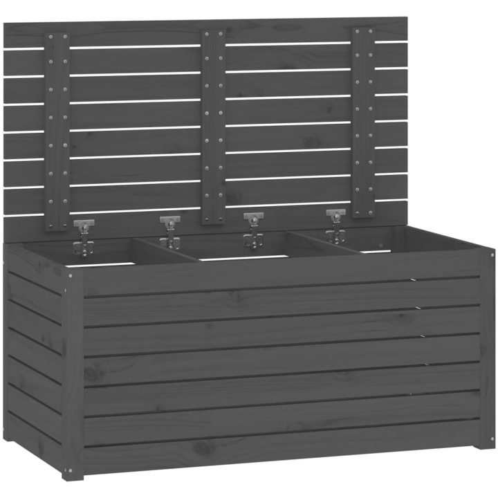 Dynbox grå massiv furu vidaXL 101 x 50.5 x 46.5 cm – bild 6