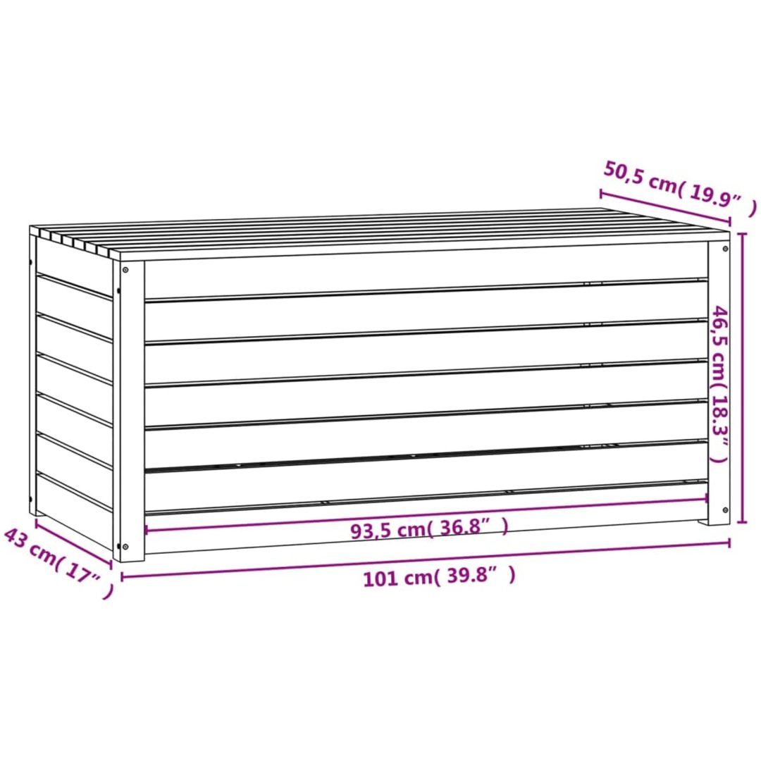 Dynbox grå massiv furu vidaXL 101 x 50.5 x 46.5 cm – bild 10