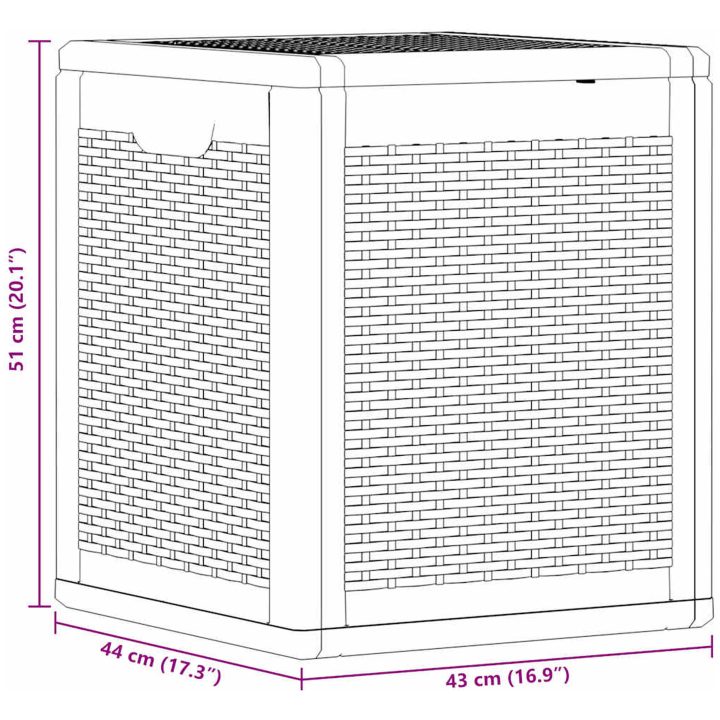 Dynbox grå PP rotting 90 l vidaXL – bild 10