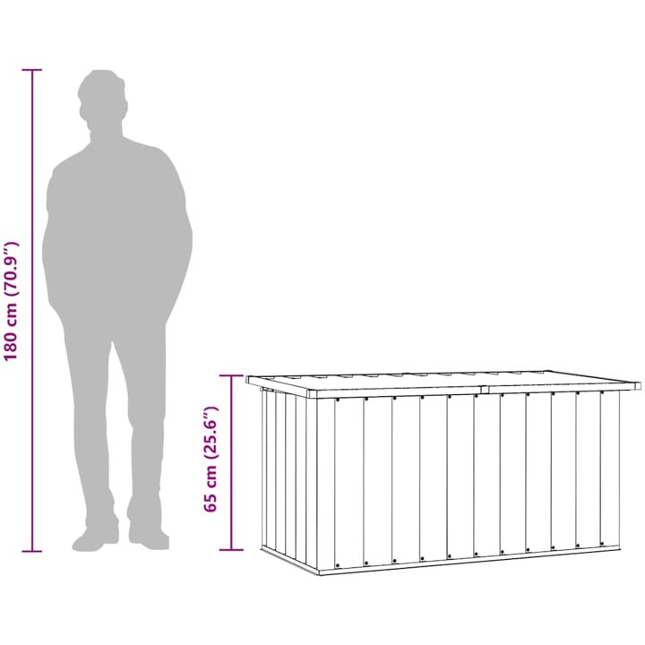 Dynbox grå vidaXL 129 x 67 x 65 cm – bild 12