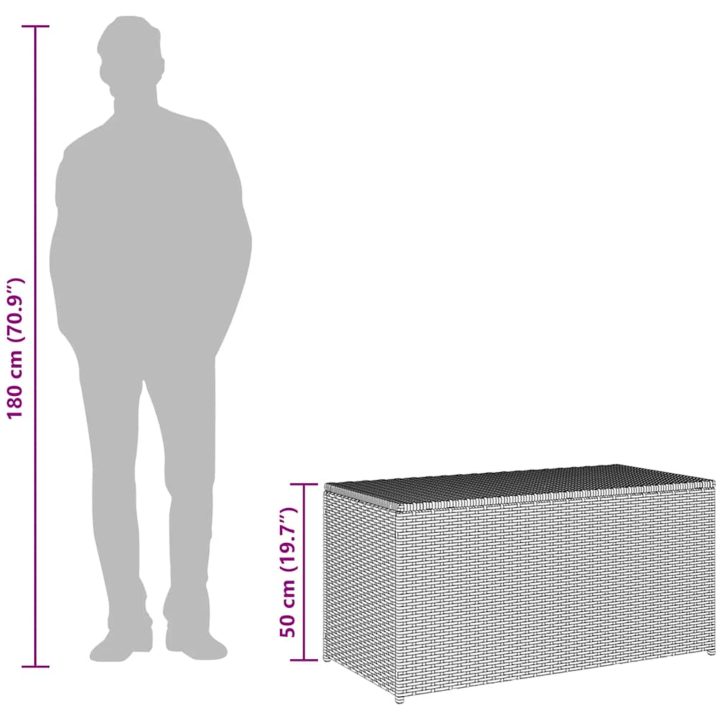 Dynbox konstrotting grå vidaXL 100 x 50 x 50 cm – bild 9