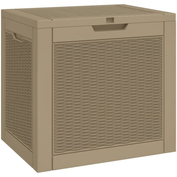 Dynbox ljusbrun 55,5x43x53 cm polypropen vidaXL – bild 2