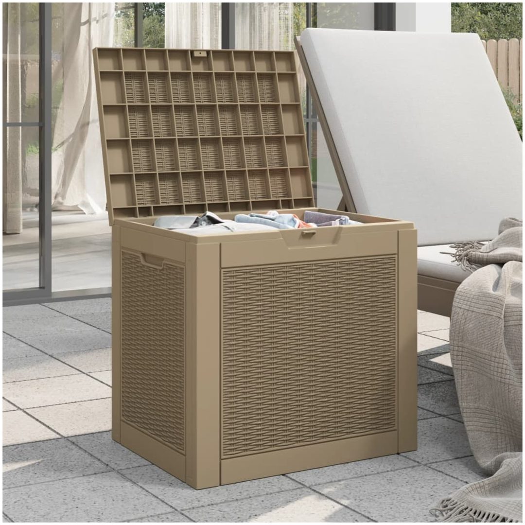 Dynbox ljusbrun 55,5x43x53 cm polypropen vidaXL – bild 3