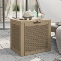 Dynbox ljusbrun 55,5x43x53 cm polypropen vidaXL