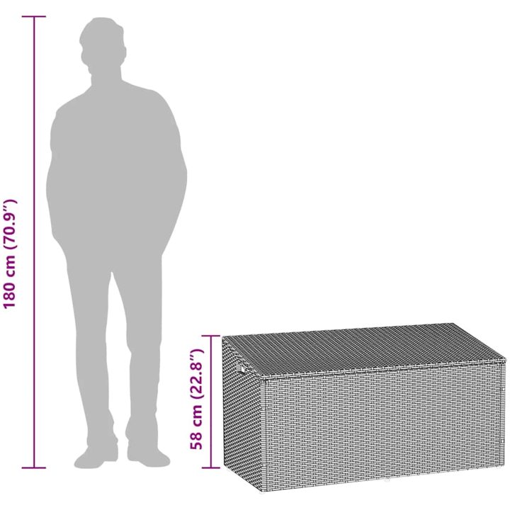 Dynbox ljusgrå konstrotting vidaXL 110 x 50 x 58 cm – bild 11