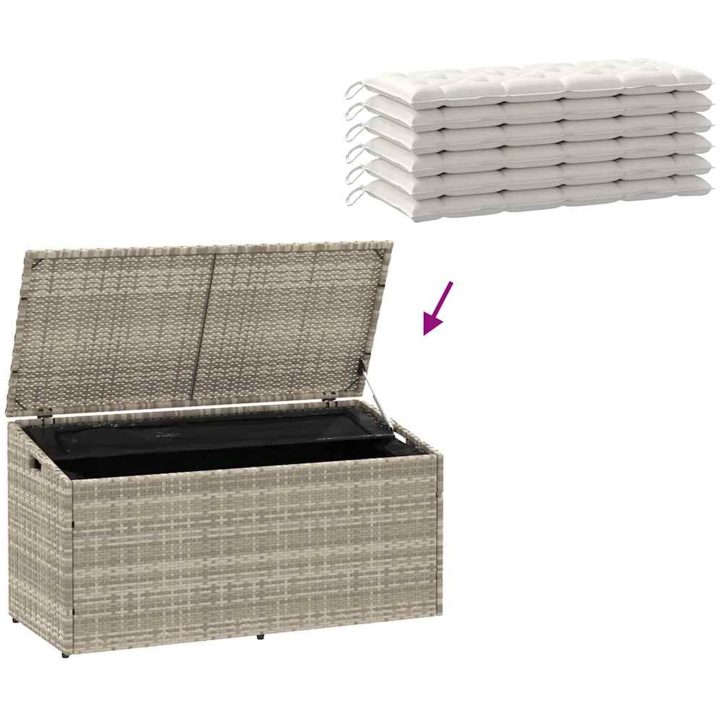 Dynbox ljusgrå konstrotting vidaXL 110 x 50 x 58 cm – bild 7