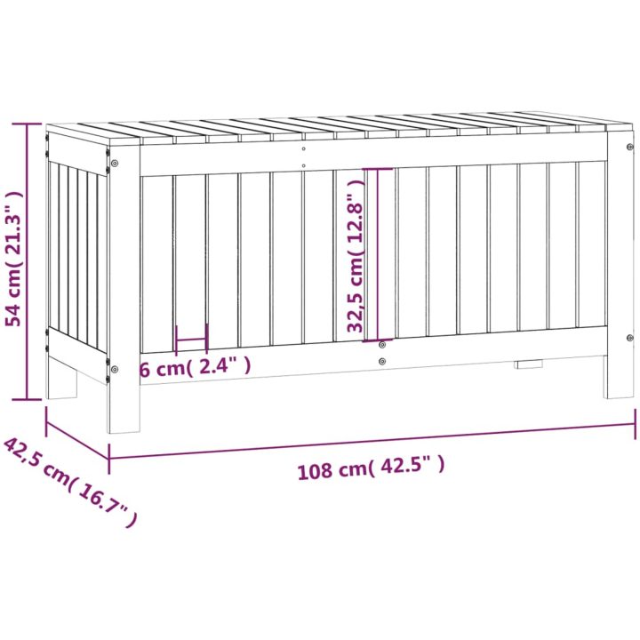 Dynbox massiv furu vidaXL 108 x 42.5 x 54 cm – bild 10