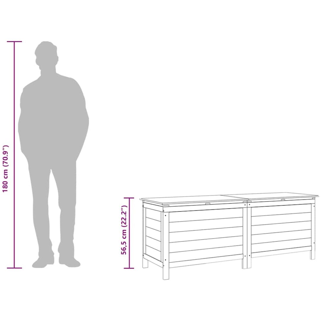 Dynbox massivt granträ vidaXL 150 x 50 x 56.5 cm – bild 9