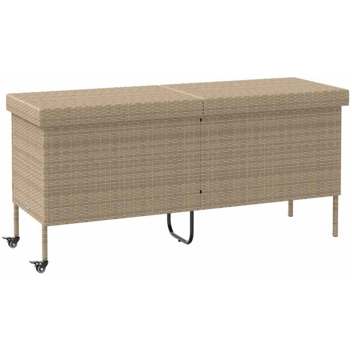 Dynbox med hjul Beige konstrottning vidaXL 160 x 55 x 75 cm – bild 2