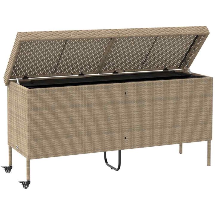 Dynbox med hjul Beige konstrottning vidaXL 160 x 55 x 75 cm – bild 4